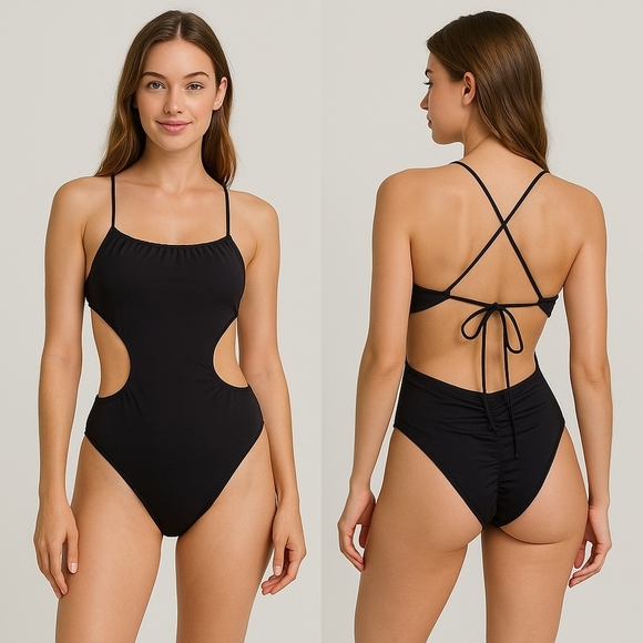 Victoria's Secret Other - Victoria's Secret XL Sexy Black Monobikini Swimwear